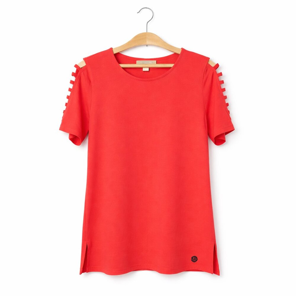 MICHAEL KORS | Coral Pink Cutout Shoulder Blouse Top - Small